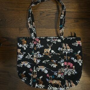 Vera Bradley Black Floral and Animal Print Tote